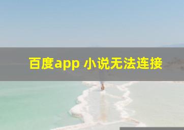 百度app 小说无法连接